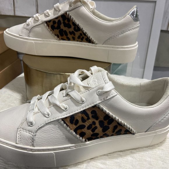 UGG Women's Dinale Exotic Sneakers - Coconut Milk/Leopard 8.5M - Picture 3 of 13